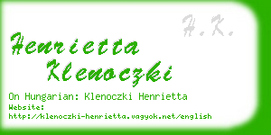 henrietta klenoczki business card
